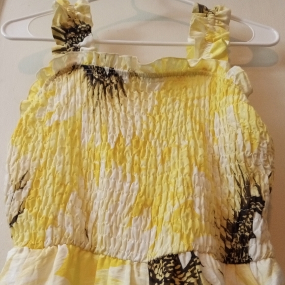 H&m Sunflower Smocked Jumpsuit/Romper with pockets Womens Size XS - Picture 5 of 8